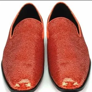 After Midnight | Shoes | Mens Loafers Orange With Sequins  display picture 2